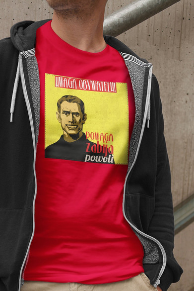 Koszulka z naszywką PRL- powaga zabija