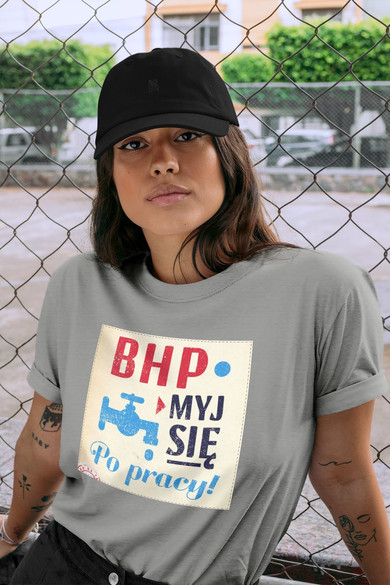 Koszulka z naszywką PRL-BHP