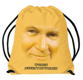 Worek rzułty stworek Jan Paweł 2 JP2