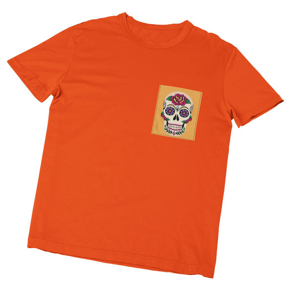 Koszulka z kieszonką MEXICO SKULL
