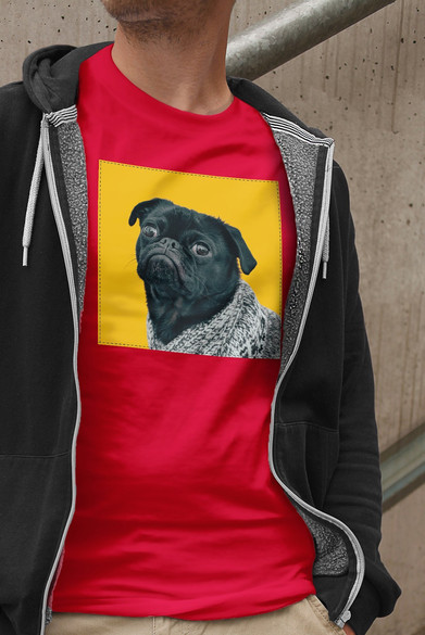 Koszulka z naszywką Pug