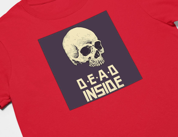 Koszulka z naszywką Skull : Dead inside