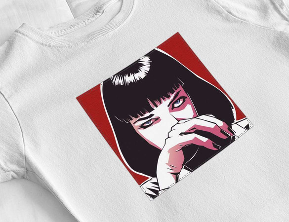 Bluzka damska z naszywką Uma Thurman Ilustracja