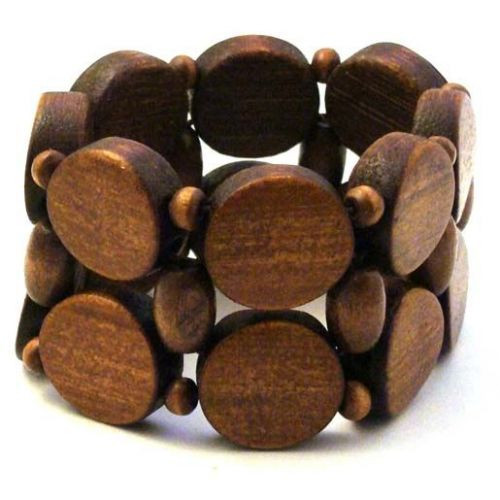 Bransoletka NATURAL "KOŁA" 03 (średni brąz)