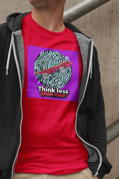 Koszulka z naszywką Think less,scate more