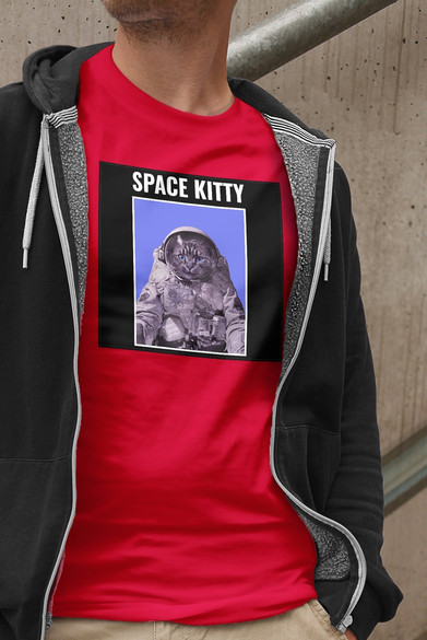 Koszulka z naszywką Space kitty