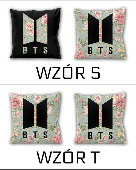 Poduszka BTS DUŻO WZORÓW 40x40 DWUSTRONNA