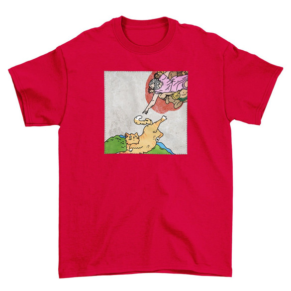 Koszulka z naszywką CAT PARODY: Stworzenie Adama