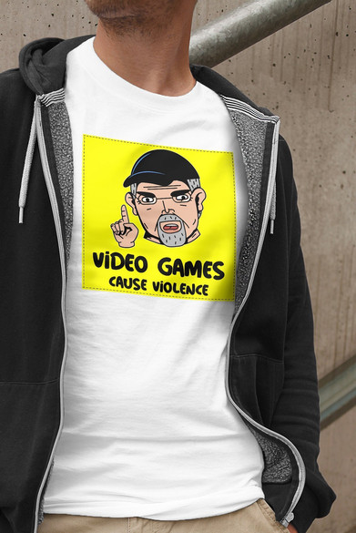 Koszulka z naszywką Video games...