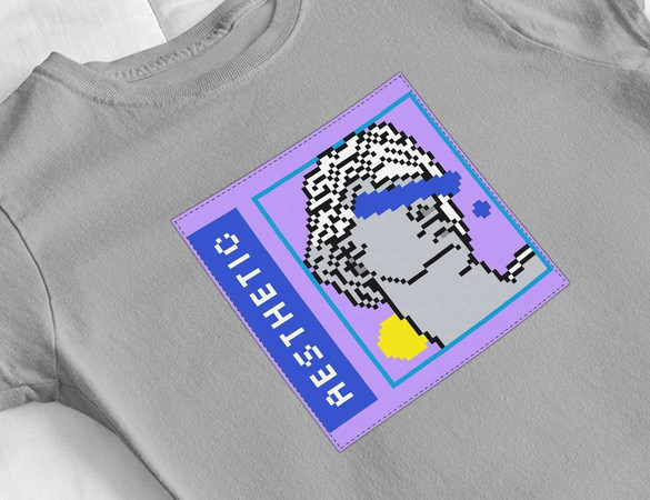 Bluzka damska z naszywką Aesthetic