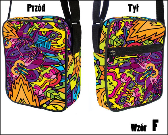 Torba Listonoszka WZORY PSYCHEDELIC- OUTLET