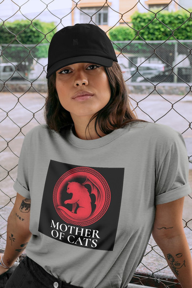 Koszulka z naszywką Mother of cats