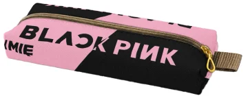 Piórnik szkolny prostokątny BLACKPINK z ukośnym wzorem i imieniem – personalizowany