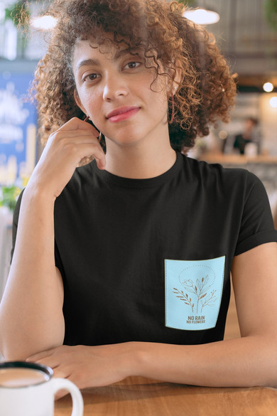 Koszulka z kieszonką NO RAIN NO FLOWERS 02