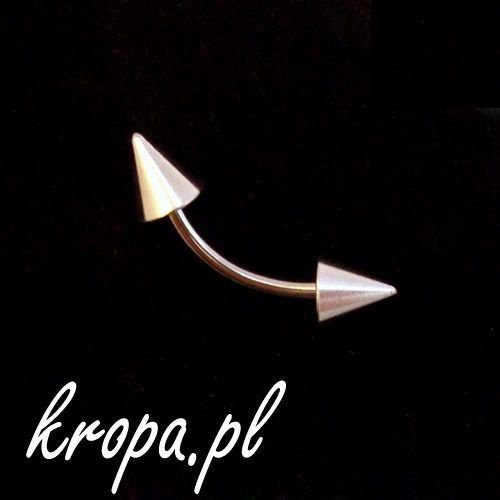 Kolczyk do brwi BANAN ZE STOŻKAMI 05