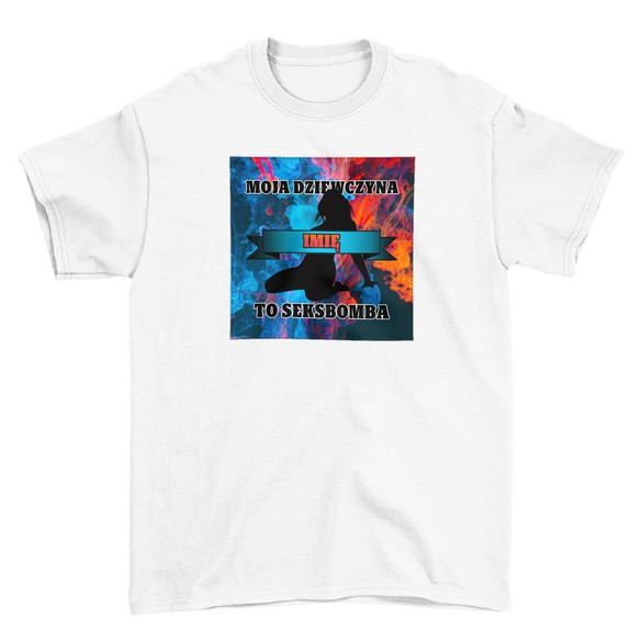 Koszulka z naszywką na Walentynki TWÓJ NAPIS