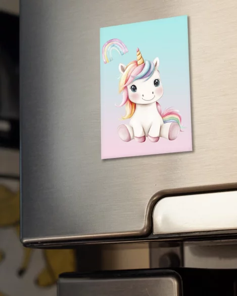 Magnes Jednorożec słodko uśmiechnięty – imię gratis