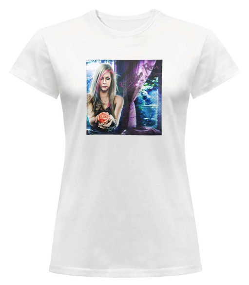 Bluzka damska z naszywką Avril Lavigne rose