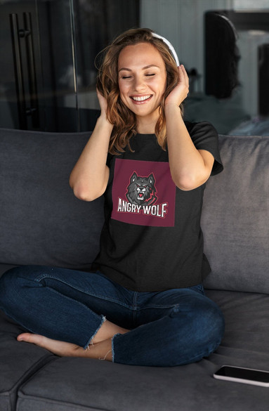 Bluzka damska z naszywką Angry Wolf