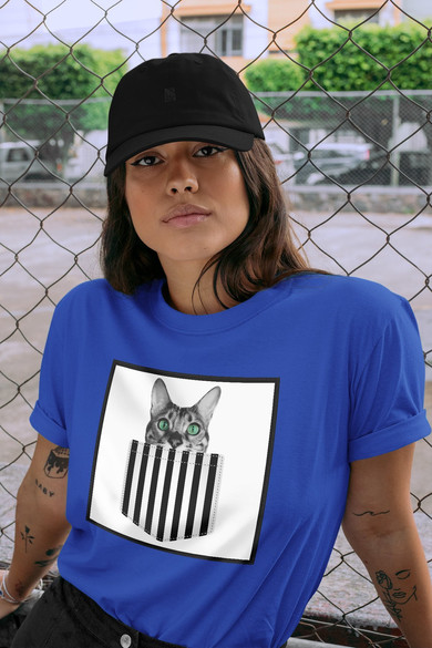 Koszulka z naszywką Cat pocket