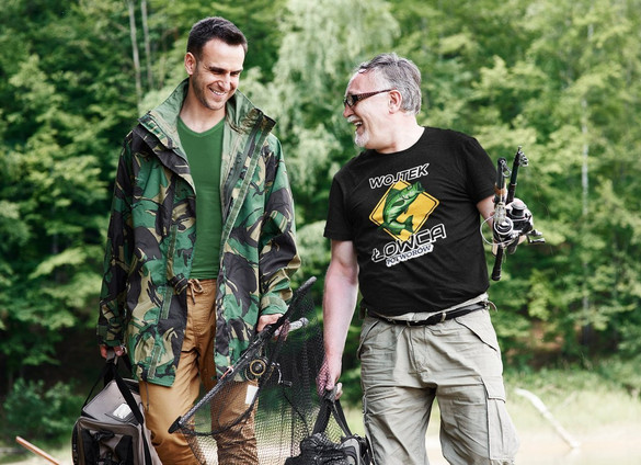 Koszulka dla Wędkarza Twoje IMIĘ + Łowca Potworów