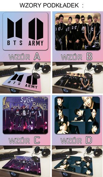 Podkładka pod mysz BTS  36x29cm Z POLSKI +imię