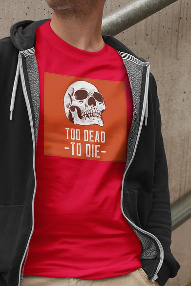 Koszulka z naszywką Skull : Too dead to die
