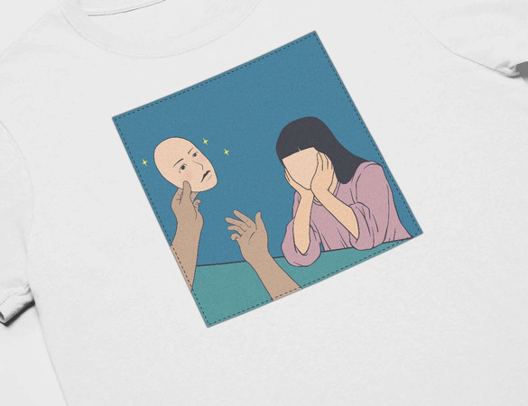 Koszulka z naszywką Put on a mask