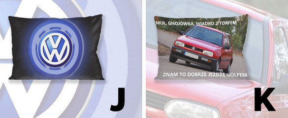 Poduszka VOLKSWAGEN 60x40cm WZORY