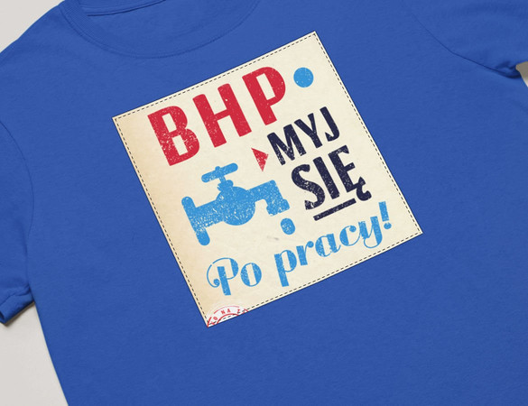 Koszulka z naszywką PRL-BHP