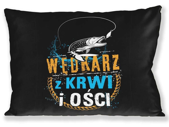 Poduszka DLA WĘDKARZA 60x40cm na prezent WZORY