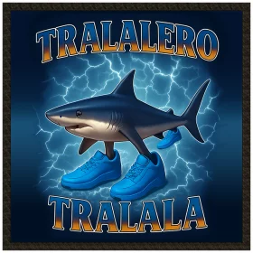 Naszywka Italian Brainrot Tralalero Tralala z piorunami