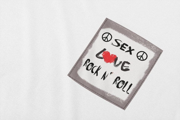 Koszulka z kieszonką SEX LOVE N' ROCK ROLL