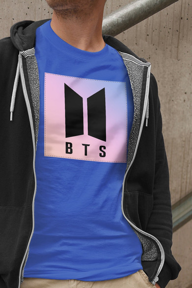 Koszulka z naszywką BTS LOGO 02