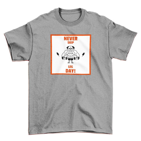 Koszulka z naszywką Never skip leg day