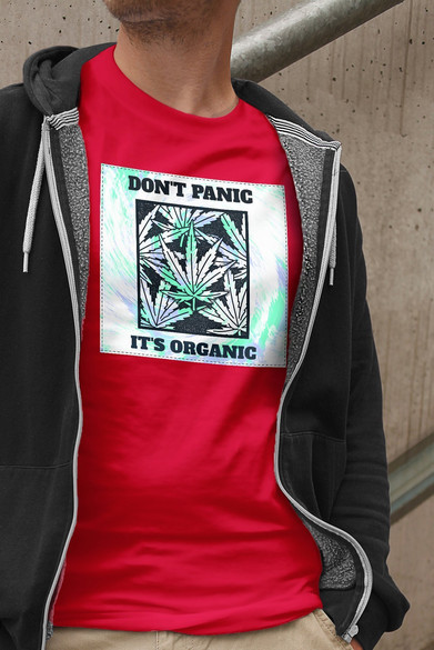 Koszulka z naszywką  Don't panic