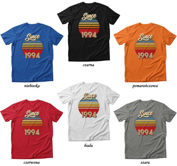 Koszulka urodzinowa VINTAGE SINCE.. dodaj rocznik