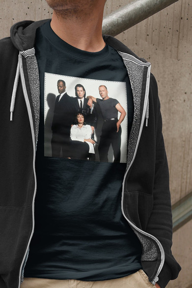 Koszulka z naszywką Pulp Fiction Squad 02