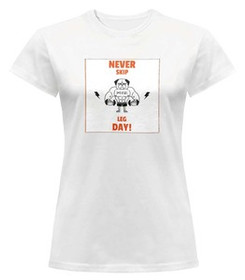 Bluzka damska z naszywką Never skip leg day