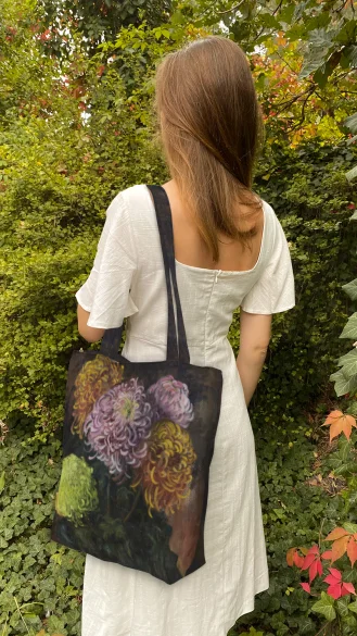 Torba na ramię shopper Chryzantemy Michalina Janoszanka