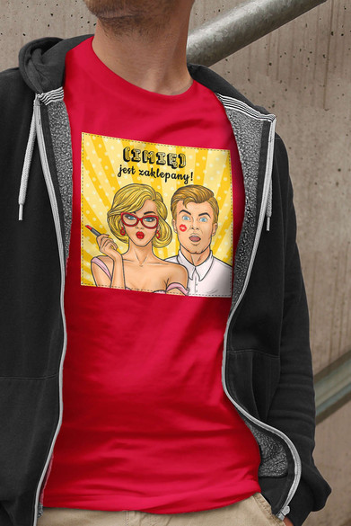 Koszulka z naszywką na Walentynki TWÓJ NAPIS