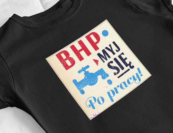 Bluzka damska z naszywką PRL-BHP