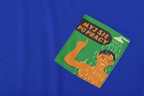 Koszulka z kieszonką MYJ SIĘ PO PRACY