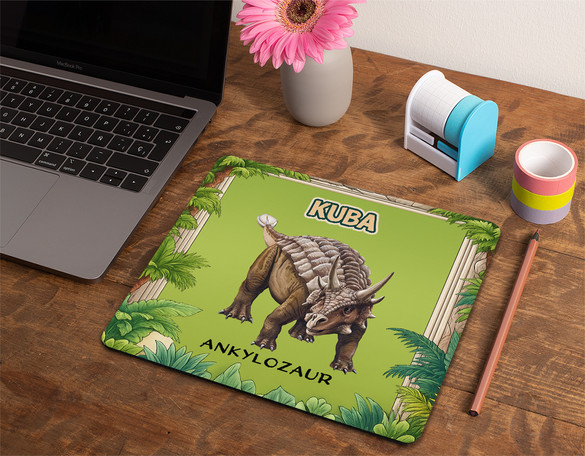 Podkładka Dinozaury Ankylozaur z nadrukiem imienia 36x29cm