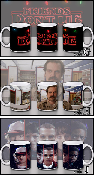 STRANGER THINGS Zestaw poduszka kubek WZORY+GRATIS