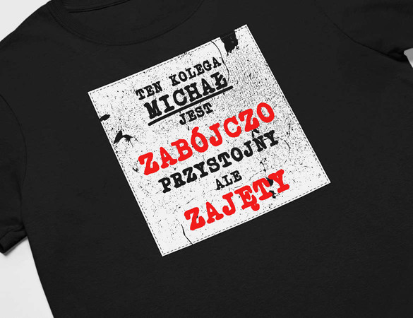 Koszulka z naszywką na Walentynki TWÓJ NAPIS