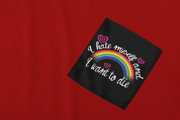 Koszulka z kieszonką I HATE MYSELF