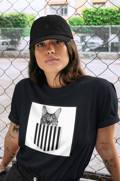 Koszulka z naszywką Cat pocket