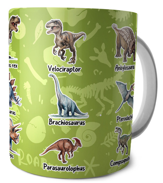 Kubek Dinozaury różne - z imieniem dziecka