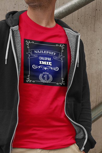 Koszulka z naszywką na Walentynki TWÓJ NAPIS